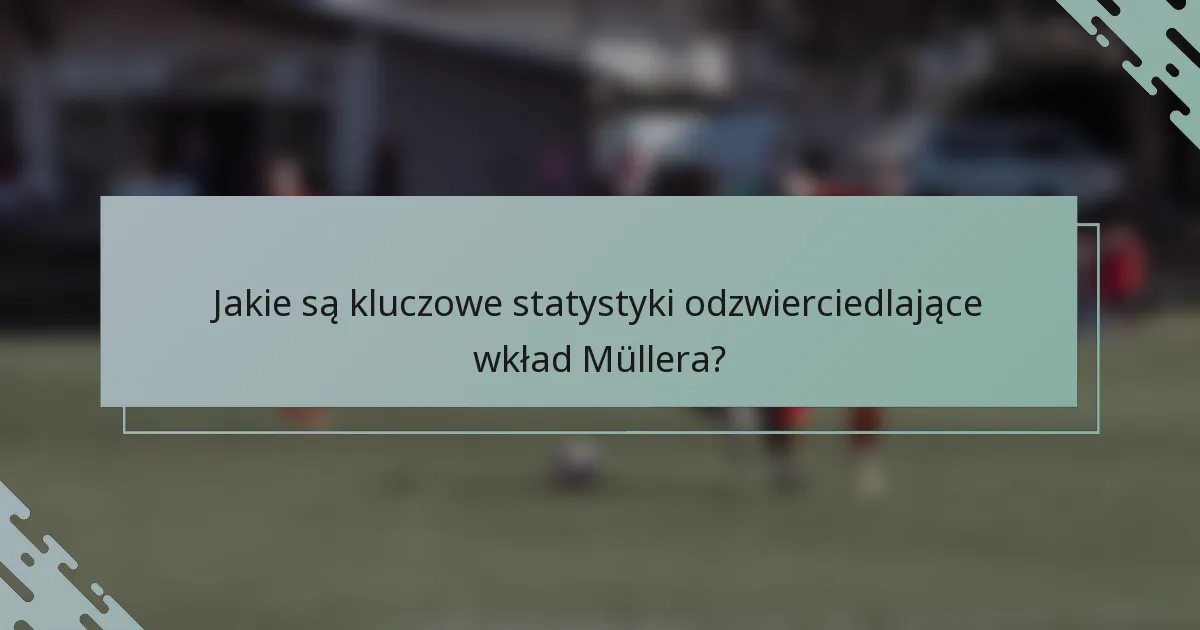 Jakie są kluczowe statystyki odzwierciedlające wkład Müllera?
